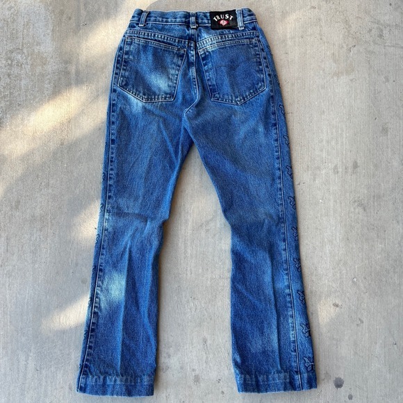 Y2K Low Rise Trust Me Jeans – Butterfly Side Embroidery - Picture 4 of 8